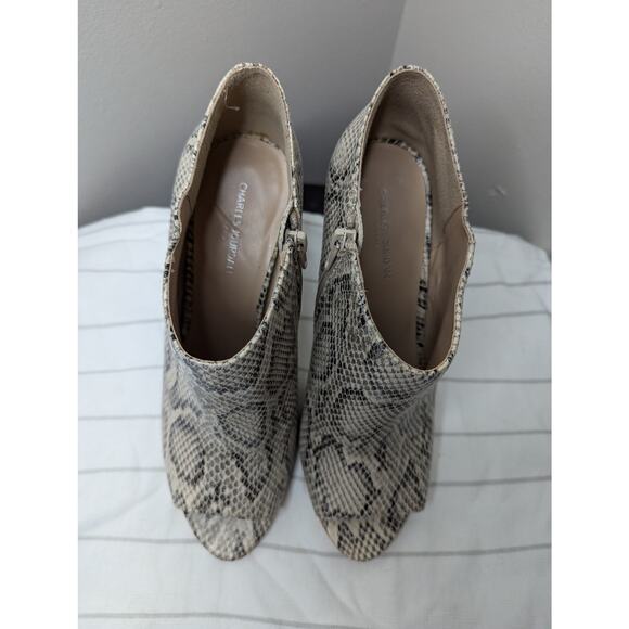 NWOT Charles Jourdan Paris Valentine ankle bootie open toe heels Sz 10 - Picture 5 of 7
